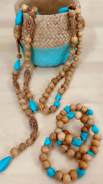 Turquoise with brown beads