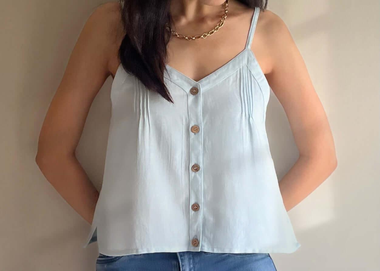 Light Blue Bella Tops - Solid and Chic. Custom Size Available.