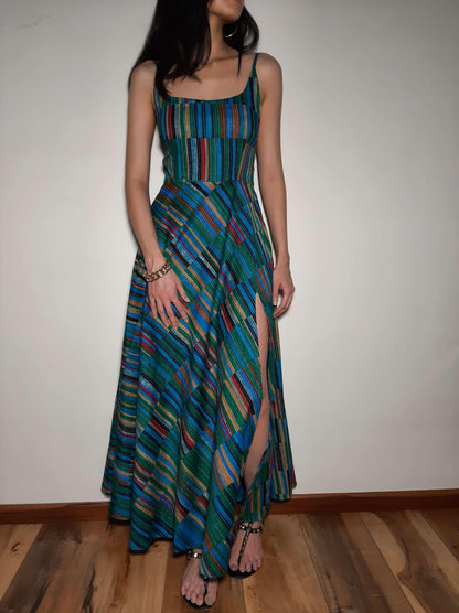 Bo and Co Store's Electric Maxi Dress in S size for a luxurious bohemian look