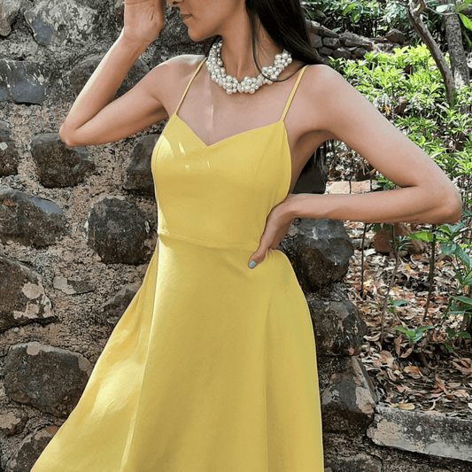 Bo and Co Store's Yellow Linen Dress - Perfect for Summer